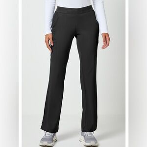 Healing Hands HH Works Rachel Scrub Pants Black Med Yoga Waist Stretch Medical